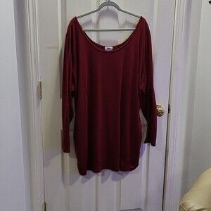 Old Navy Plus Size Maroon Scooped Neck Top Size 4X